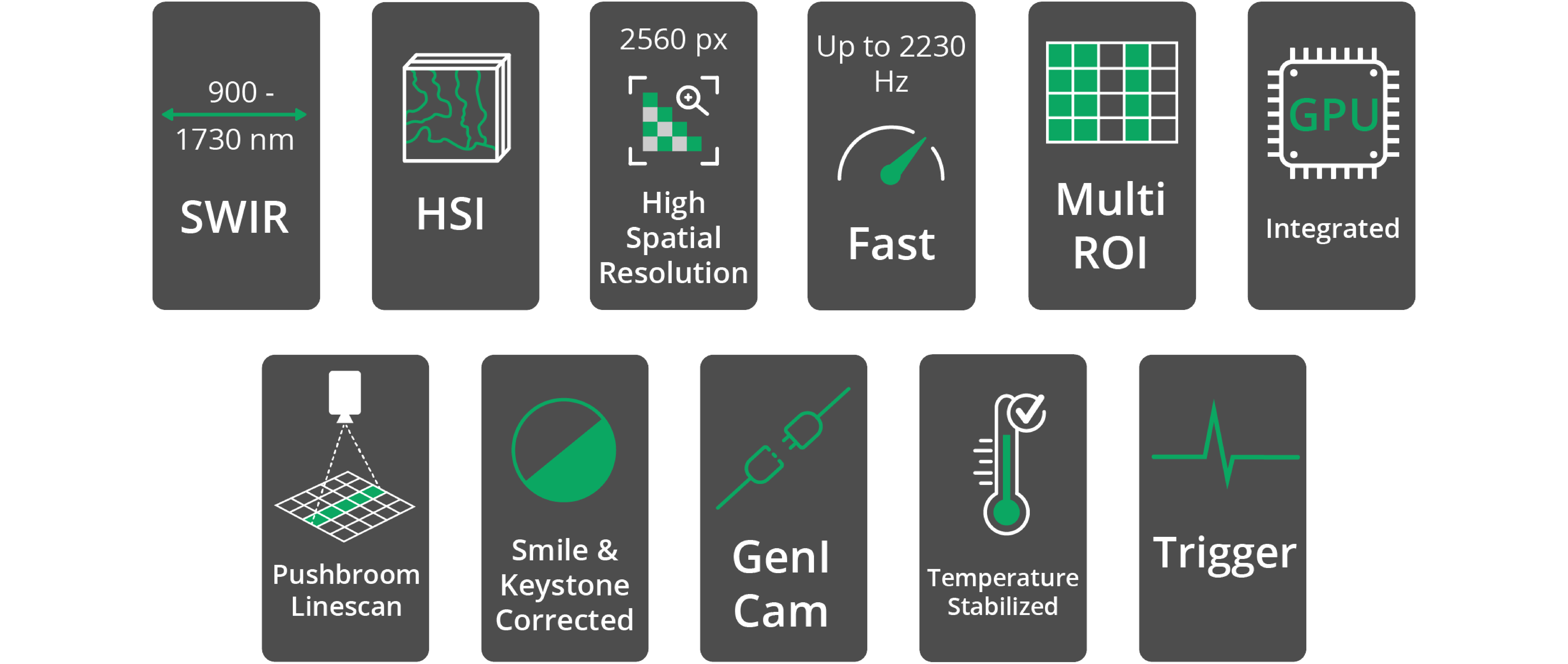 key features of HAIP Solutions hyperspectral camera BlackIndustry SWIR 1.7 Pro