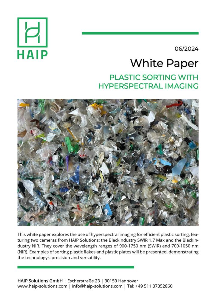 Cover of the WhitePaper Plastic Sorting with Hyperspectral Imaging